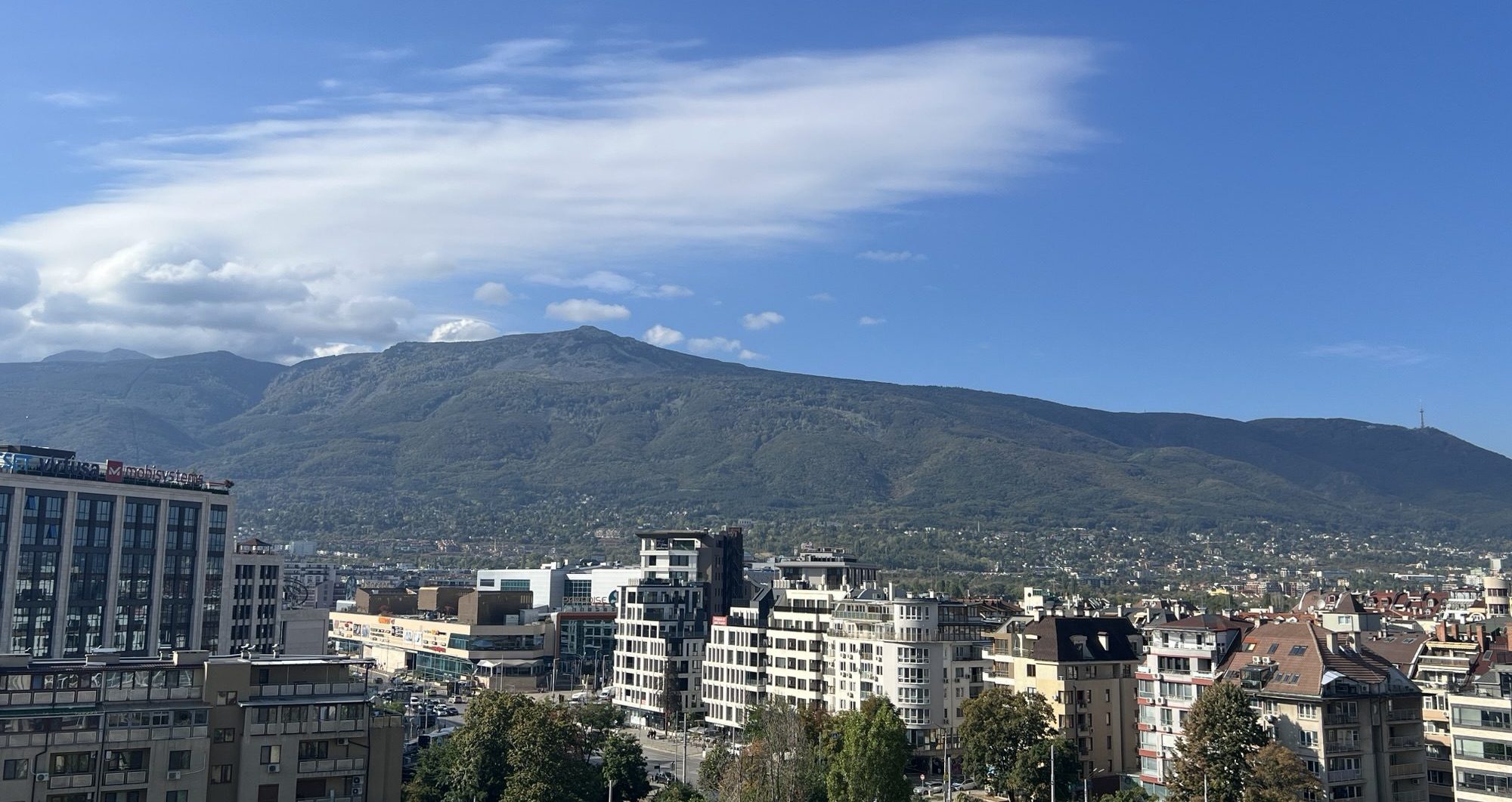 View of Vitosha mountain from Sofia, Bulgaria